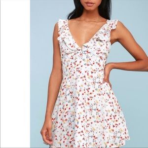 Lulus blue floral Skater dress